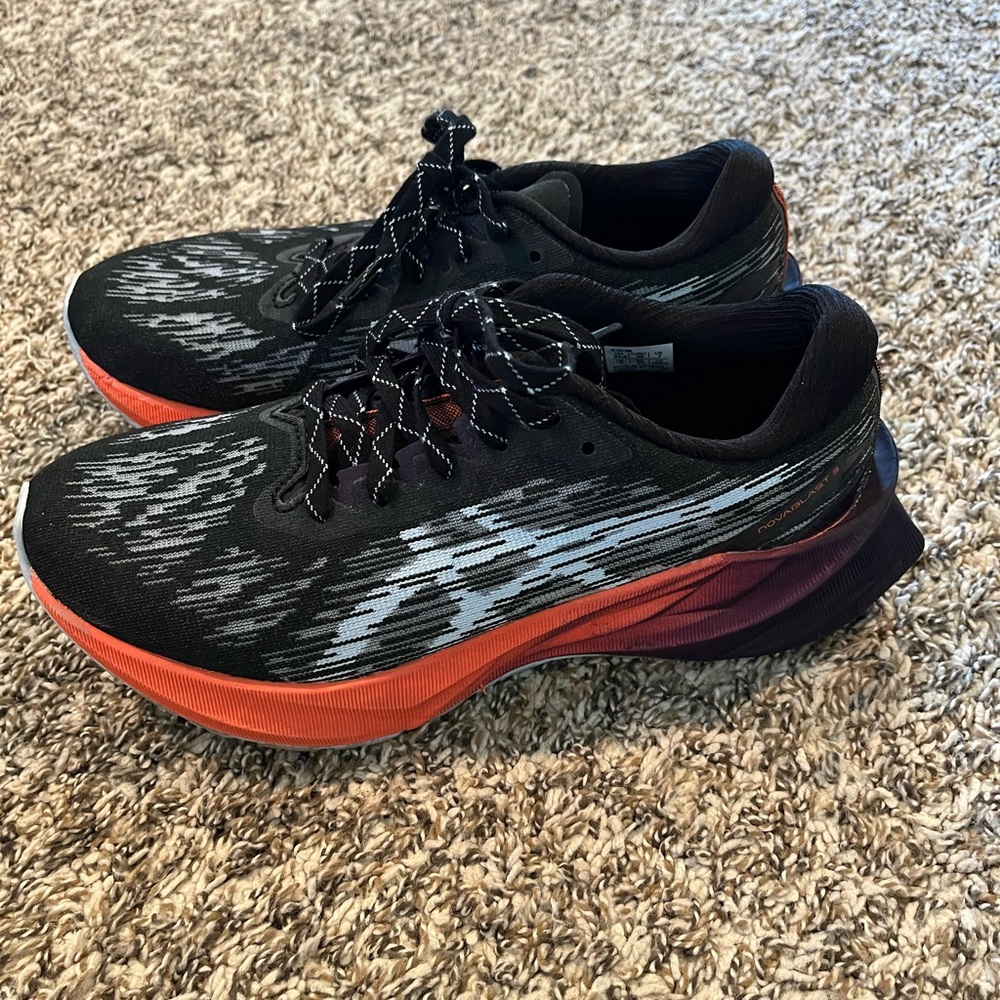 Asics Black and Orange Athletic Shoes